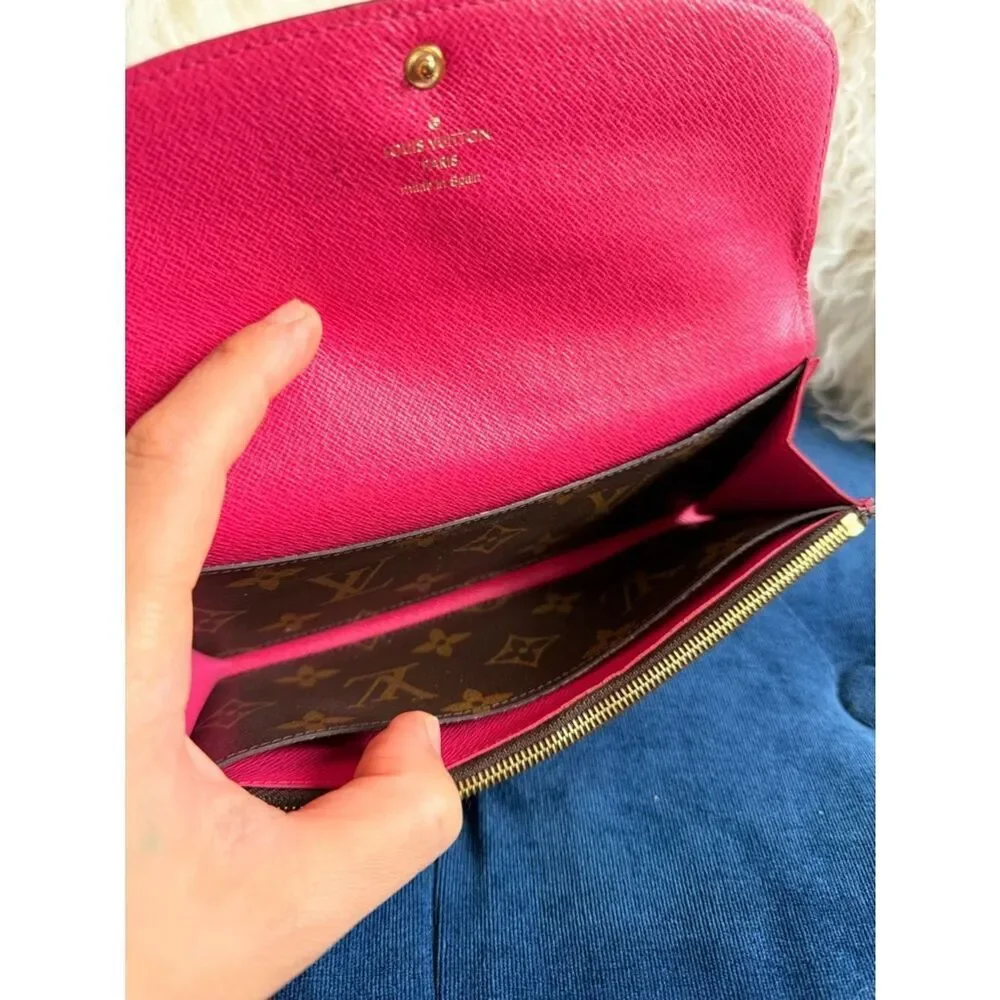 Louis Vuitton Monogram Canvas Continental Wallet with Red Snap